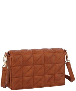 Flap Quilted Crossbody Bag TD-0023 BROWN